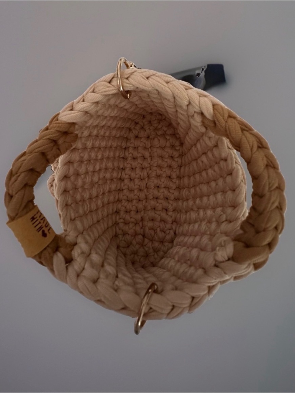 Handcrafted Cream Crochet Crossbody with Adjustable Strap - Picture 5 of 7